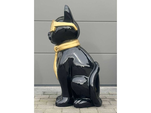 Kat met bril zwart/goud - afbeelding 2 van  3