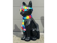 Kat met bril zwart/multicolor - afbeelding 1 van  5