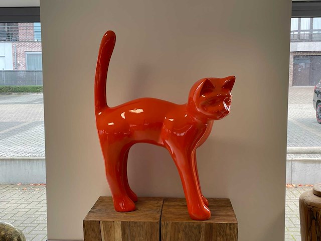 Kat staand h100cm x l80cm oranje - afbeelding 1 van  2