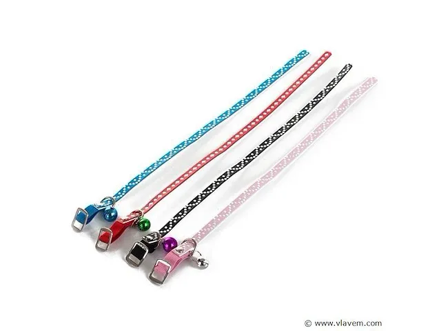 Kattenhalsband met bel, verstelbaar 30cm 10 stuks - afbeelding 1 van  1