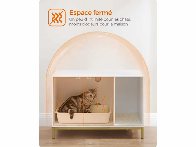 Kattenmeubels - wit en goud - afbeelding 3 van  5