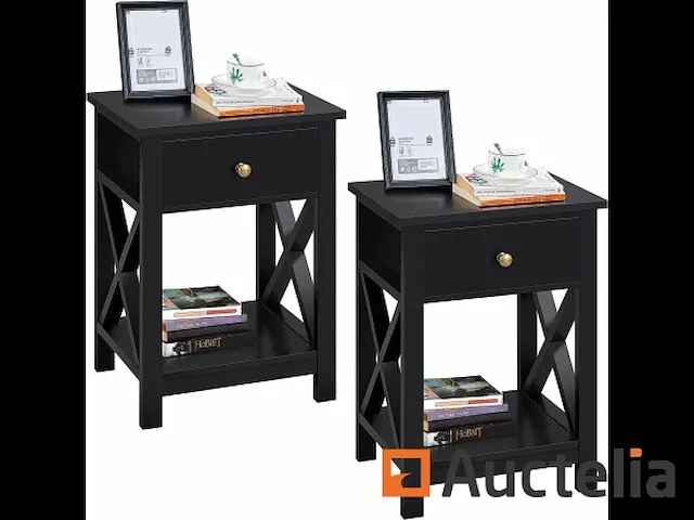 Kavel van 2 tafels van bedside in wood, tafel van de nacht - afbeelding 1 van  9