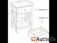 Kavel van 2 tafels van bedside in wood, tafel van de nacht - afbeelding 3 van  9