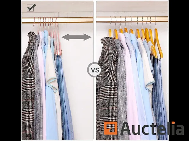 Kavel van 24 fluwelen hangers, tangen verwijderbaar - afbeelding 1 van  7