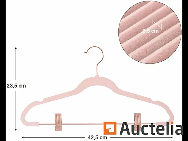 Kavel van 24 fluwelen hangers, tangen verwijderbaar - afbeelding 4 van  7