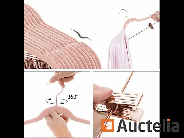 Kavel van 24 fluwelen hangers, tangen verwijderbaar - afbeelding 7 van  7