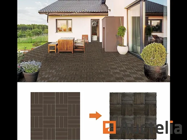 Kavel van 27 terrastegels 30,5x30,5cm terrastegels - afbeelding 8 van  9