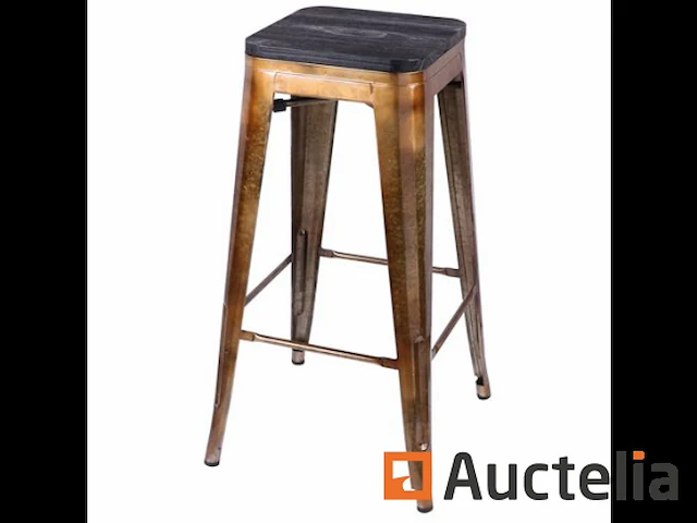 Kavel van 4 metaal krukken "brons" hoogte: 77cm nieuw - afbeelding 1 van  1