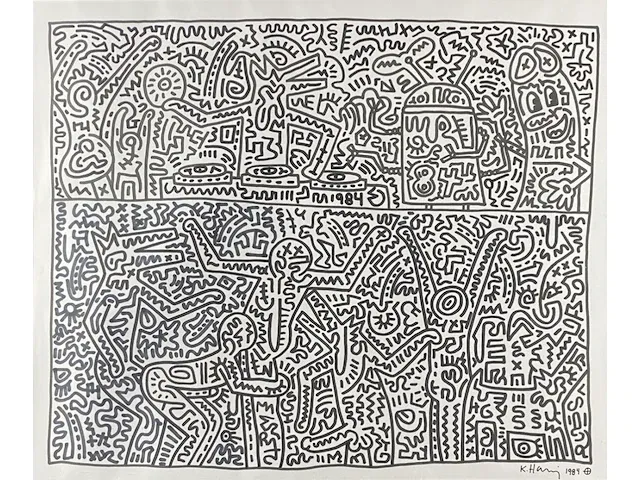 Keith haring - originele tekening - afbeelding 2 van  2