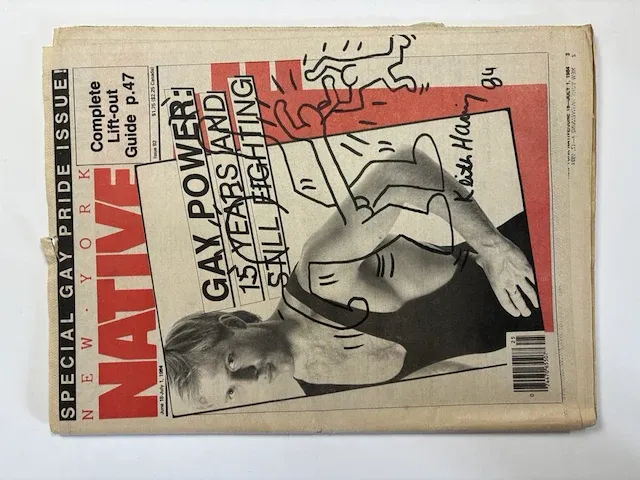 Keith haring - tekening op magazine - afbeelding 1 van  1