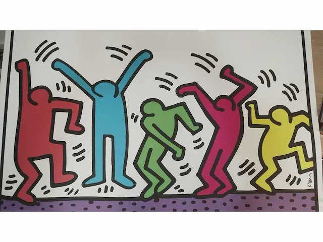 Keith haring dansende mannetjes - afbeelding 1 van  6