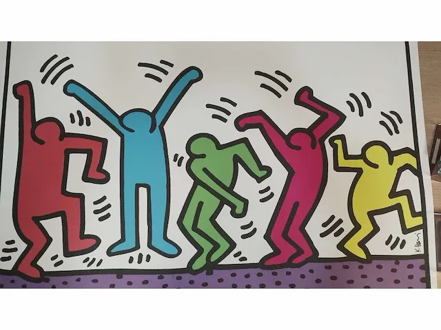 Keith haring dansende mannetjes - afbeelding 2 van  6