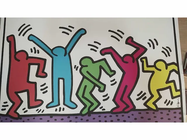 Keith haring dansende mannetjes - afbeelding 4 van  6