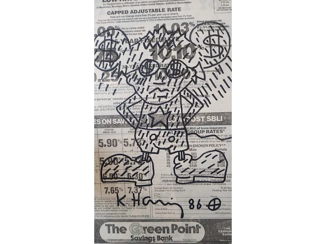 Keith haring kranten tekening - afbeelding 1 van  2