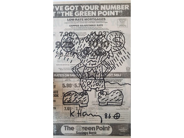 Keith haring kranten tekening - afbeelding 2 van  2