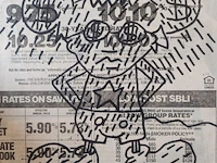 Keith haring kranten tekening - afbeelding 2 van  2