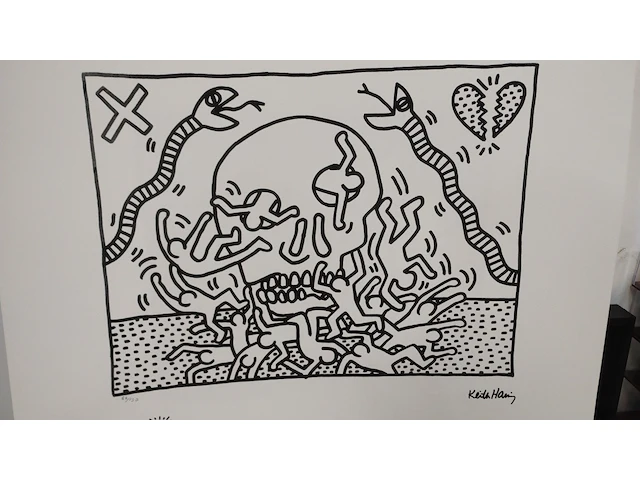 Keith haring lithografie ed 150ex - afbeelding 1 van  3