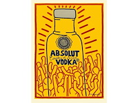 Keith haring offset poster absolut vodka - afbeelding 1 van  1
