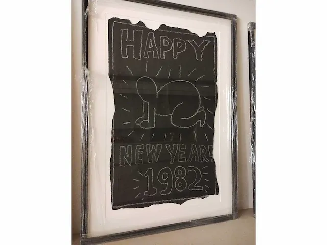 Keith haring subway drawing “happy new year “ - afbeelding 1 van  5