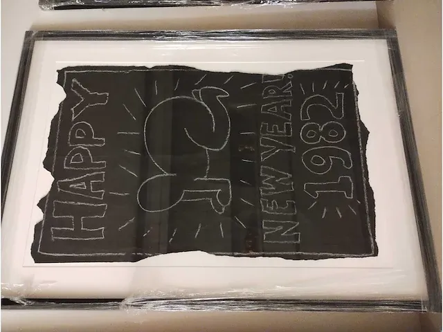 Keith haring subway drawing “happy new year “ - afbeelding 2 van  5