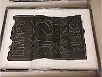 Keith haring subway drawing “happy new year “ - afbeelding 2 van  5