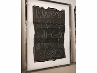 Keith haring subway drawing “happy new year “ - afbeelding 3 van  5