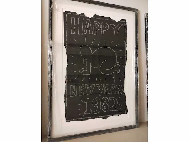 Keith haring subway drawing “happy new year “ - afbeelding 4 van  5