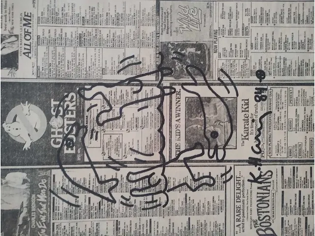 Keith haring viltstift tekening (after) dolfijnen - afbeelding 1 van  3