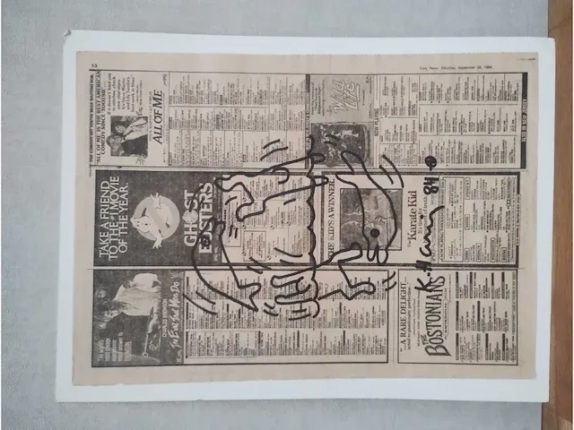 Keith haring viltstift tekening (after) dolfijnen - afbeelding 2 van  3