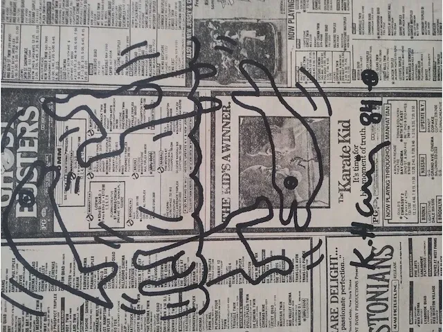 Keith haring viltstift tekening (after) dolfijnen - afbeelding 3 van  3