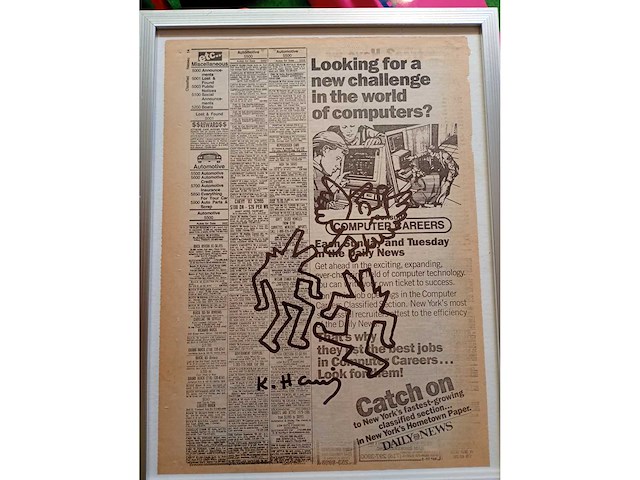 Keith haring viltstift tekening (after) - afbeelding 2 van  2
