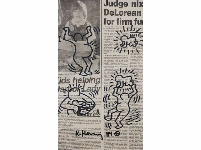 Keith haring viltstift tekening baby - afbeelding 1 van  7