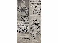 Keith haring viltstift tekening op krant