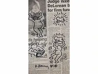 Keith haring viltstift tekening op krant - afbeelding 2 van  7