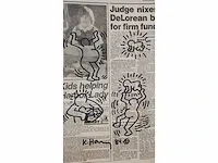 Keith haring viltstift tekening op krant - afbeelding 6 van  7