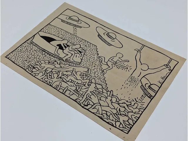Keith haring viltstifttekening uit 1983 - afbeelding 2 van  5