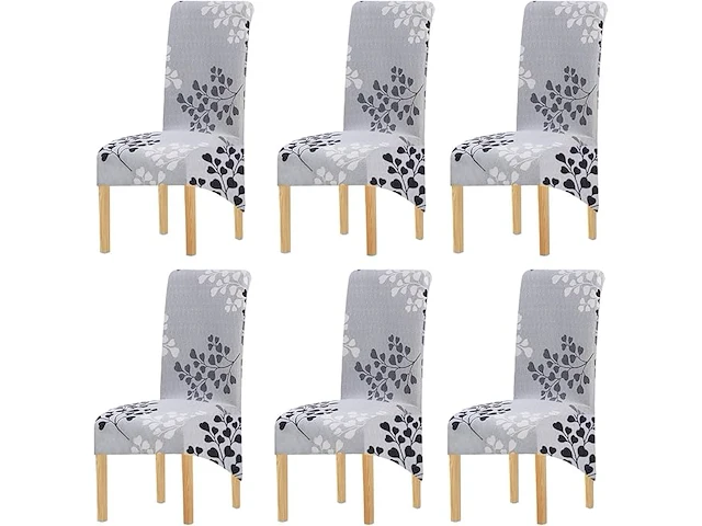 Keluina stoelhoezen met print (6 stuks) - afbeelding 1 van  5