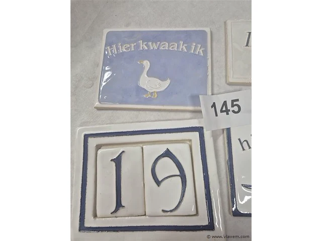 Keramieken plaatjes 4 stuks - afbeelding 2 van  3