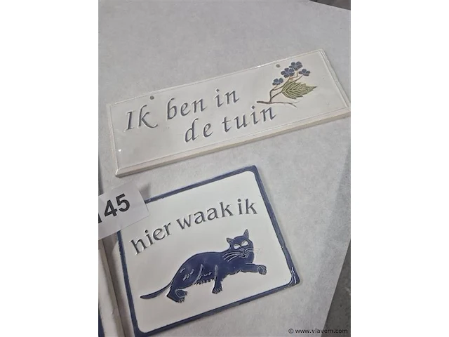 Keramieken plaatjes 4 stuks - afbeelding 3 van  3
