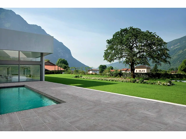 Keramische tuintegel 11,68m2 factory greige 60x60cm gerectificeerd - afbeelding 3 van  5