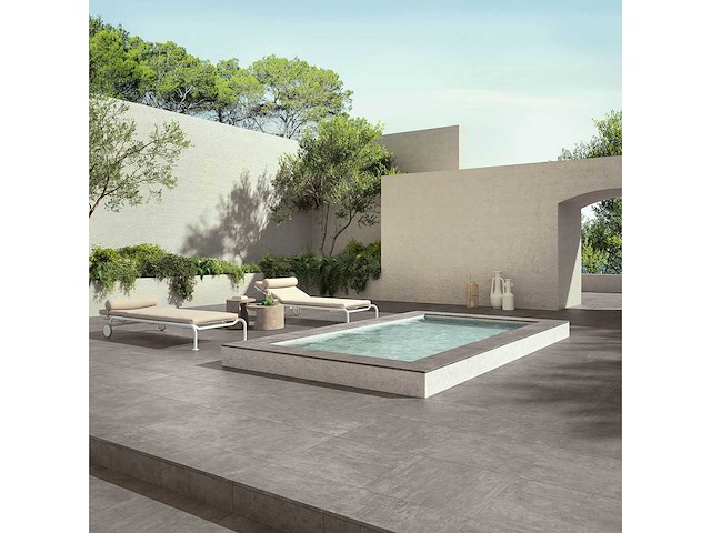 Keramische tuintegel 117,44m2 fabriek greige 60x60cm gerectificeerd - afbeelding 3 van  5