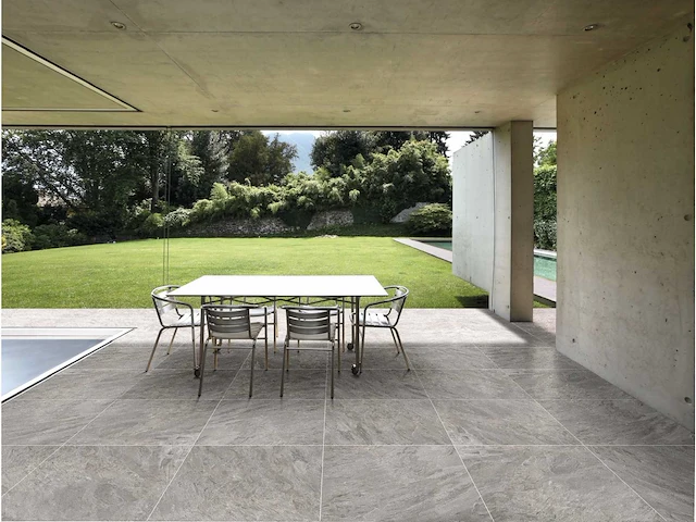 Keramische tuintegel-terrastegel 60x60x2cm cemento grey 46,08m2 - afbeelding 4 van  4