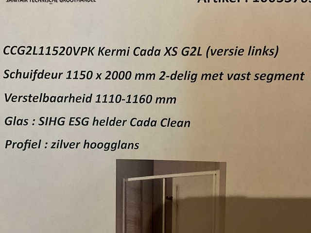 Kermi cada xs gl2 schuif douchedeur - afbeelding 2 van  3
