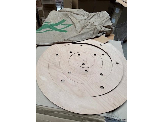 Kerstbomen hout met kaarshouders - afbeelding 2 van  4