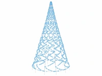 Kerstboom op vlaggenmast 3000 blauwe led's 800 cm - afbeelding 5 van  20