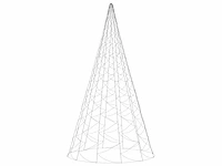 Kerstboom op vlaggenmast 3000 blauwe led's 800 cm - afbeelding 6 van  20