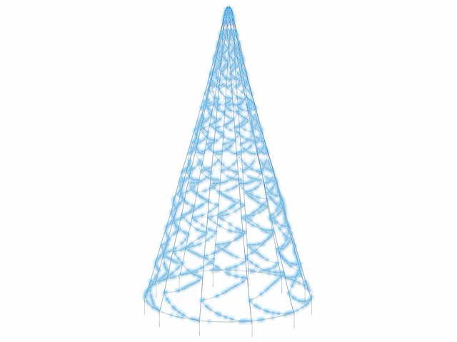 Kerstboom op vlaggenmast 3000 blauwe led's 800 cm - afbeelding 14 van  20