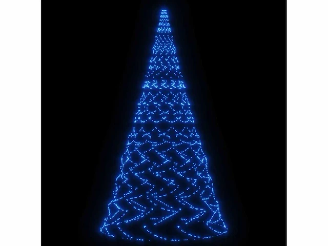 Kerstboom op vlaggenmast 3000 blauwe led's 800 cm - afbeelding 16 van  20