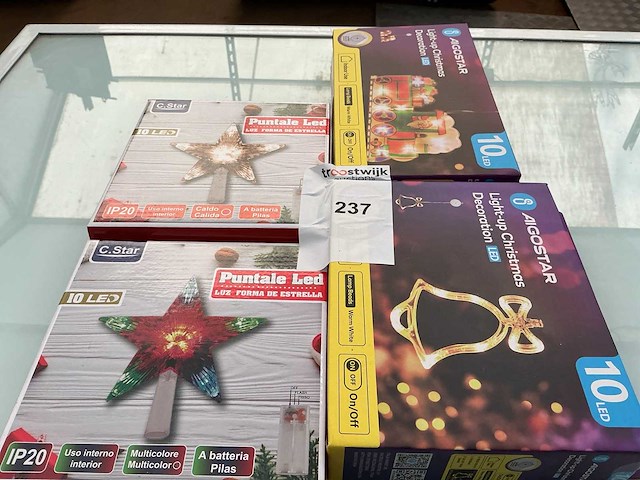 Kerst,ledster decoratie. (4x) - afbeelding 1 van  3