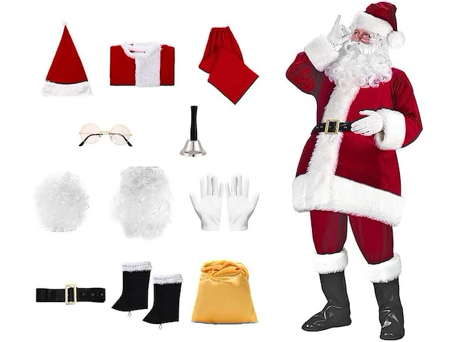 Kerstmankostuum deluxe 11delig (xl) - afbeelding 1 van  4